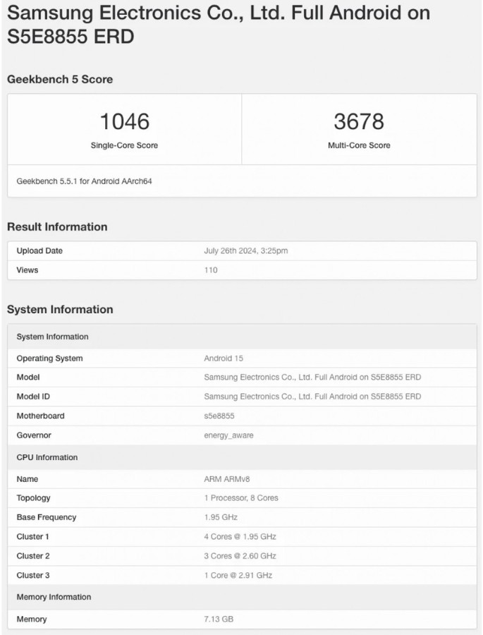 The Galaxy A56's CPU